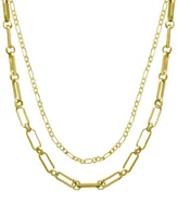 And Now This 15.25" and 17.5" + 2" extender Gold Plated Multi Chain Layered Necklace