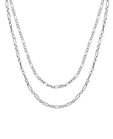 And Now This 15.25" and 17.5" + 2" extender Silver Plated or Two-Tone Multi-Chain Layered Necklace