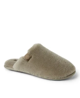 Dearfoams Men's Fireside by Broome Genuine Shearling Fuzzy Scuff House Slipper