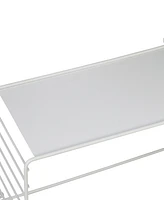Honey Can Do Three-Tier Floating Square Decorative Metal Wall Shelf