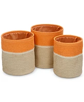 Honey Can Do Paper Straw Nesting Baskets with Handles, Set of 3