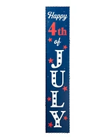 Glitzhome Lighted Wooden Happy July 4th Porch Sign, 42.5"