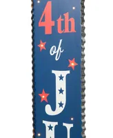 Glitzhome Lighted Wooden Happy July 4th Porch Sign, 42.5"