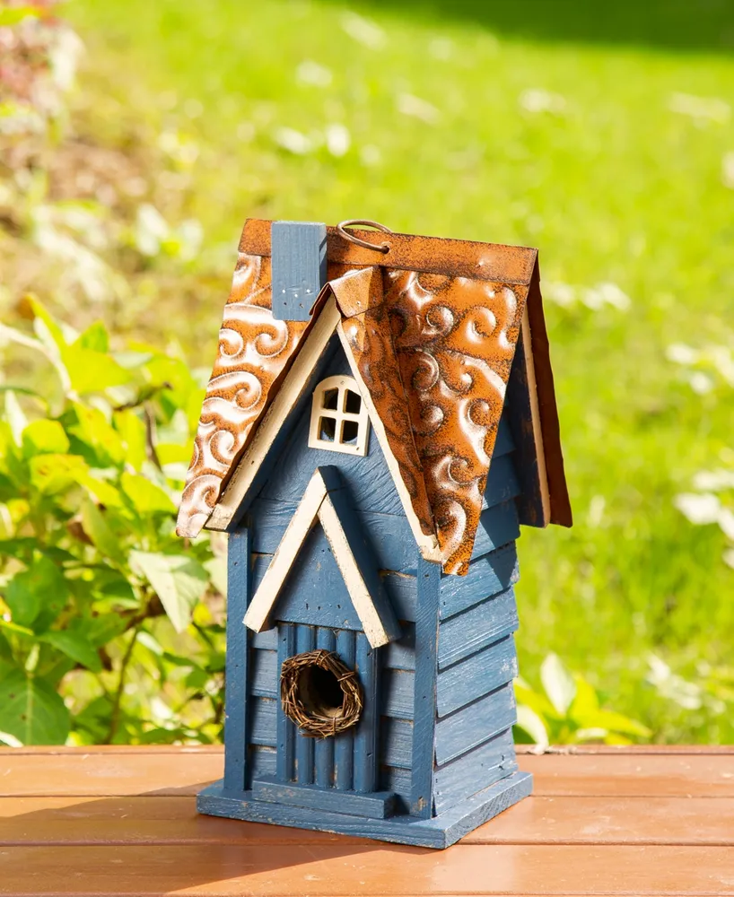 Glitzhome 12" Cottage Birdhouse