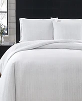 London Fog Herringbone 3 Piece Flannel Duvet Cover Set