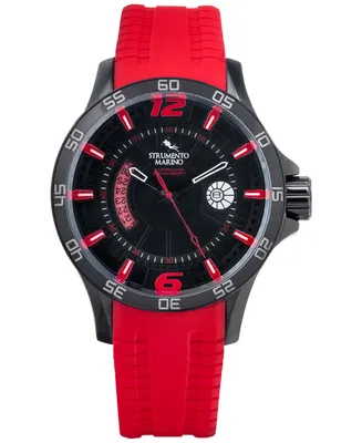 Strumento Marino Men's Hurricane Red Silicone Strap Watch 46mm