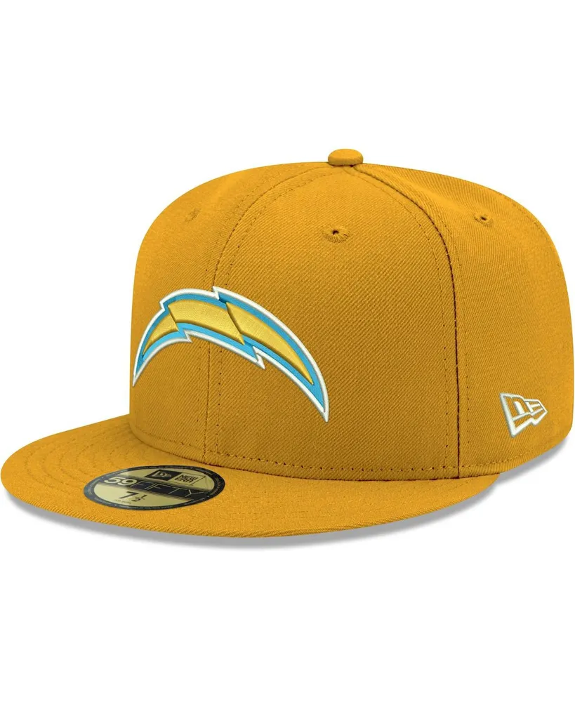 Men's New Era Gold Los Angeles Chargers Omaha Primary Logo 59FIFTY Fitted Hat