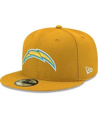 Men's New Era Gold Los Angeles Chargers Omaha Primary Logo 59FIFTY Fitted Hat