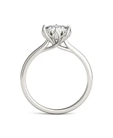 Moissanite Round Solitaire Ring (1-9/10 Carat Total Weight Diamond Equivalent) 14K White Gold
