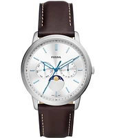 Fossil Men's Neutra Brown Leather Strap Watch 42mm