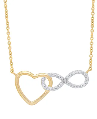 Macy's Women's Diamond Accent Heart and Infinity Necklace