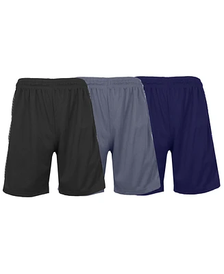 Galaxy By Harvic Men's Moisture Wicking Performance Mesh Shorts, Pack of 3