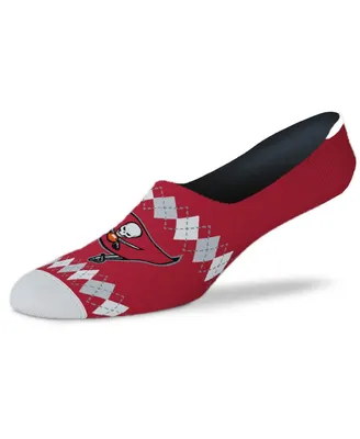 Women's For Bare Feet Red Tampa Bay Buccaneers Micro Argyle No-Show Socks