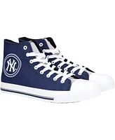 Men's Foco New York Yankees High Top Canvas Navy Sneakers