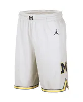 Men's Jordan White Michigan Wolverines Replica Team Basketball Shorts