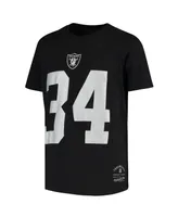 Big Boys Mitchell & Ness Bo Jackson Black Las Vegas Raiders Retired Retro Player Name and Number T-shirt