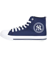 Men's Foco New York Yankees High Top Canvas Navy Sneakers