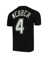 Men's Mitchell & Ness Chris Webber Black Sacramento Kings Hardwood Classics Name and Number Team T-shirt