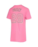 Big Girls Majestic Buster Posey Pink San Francisco Giants Name and Number Team T-shirt