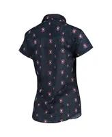 Women's Foco Navy Houston Astros Floral Button Up Shirt