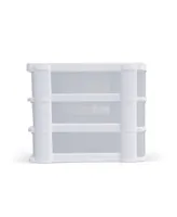 Mq 3-Drawer Storage Unit with Clear Drawers, Pack of 6