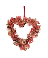 National Tree Company Valentine's Floral Heart Wreath, 15.76"