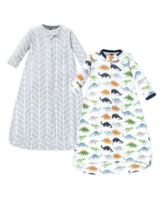 Hudson Baby Boys Cotton Long-Sleeve Wearable Sleeping Bag, Sack, Blanket, Dinosaurs, 12-18 Months