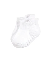 Hudson Baby Baby Boys Hudson Unisex Non-Skid No-Show Socks, White