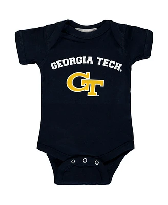 Infant Boys and Girls Navy Georgia Tech Yellow Jackets Arch & Logo Bodysuit