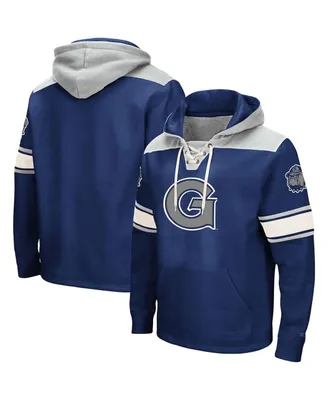 Men's Colosseum Navy Georgetown Hoyas 2.0 Lace-Up Logo Pullover Hoodie