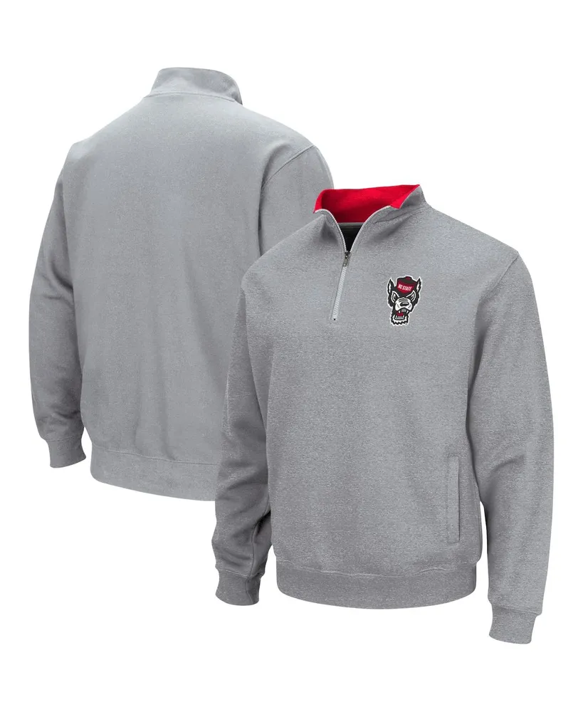 Men's Colosseum Heathered Gray Nc State Wolfpack Tortugas Team Logo Quarter-Zip Jacket