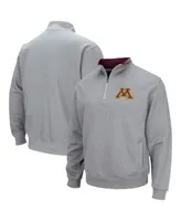 Men's Colosseum Heathered Gray Minnesota Golden Gophers Tortugas Team Logo Quarter-Zip Jacket