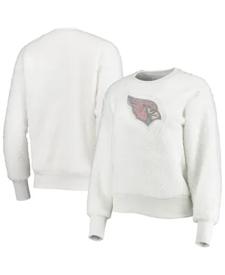 Women's Touch White Arizona Cardinals Milestone Tracker Pullover Sweatshirt