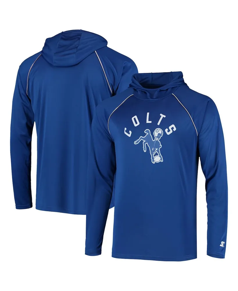 Men's Starter Royal Indianapolis Colts Vintage Logo Raglan Hoodie