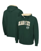 Men's Colosseum Green Colorado State Rams Arch & Logo 3.0 Full-Zip Hoodie