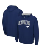 Men's Colosseum Navy Nevada Wolfpack Arch & Logo 3.0 Full-Zip Hoodie