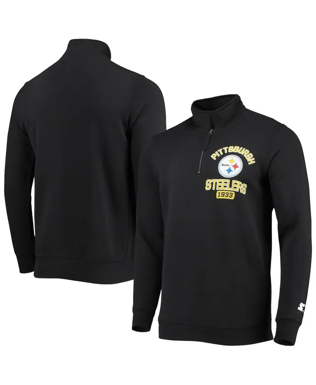 Men's Starter Black Pittsburgh Steelers The Pick and Roll Full-Snap Jacket Size: Medium