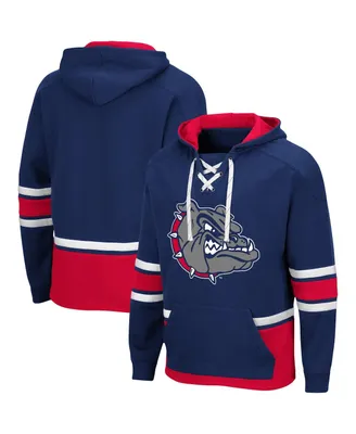 Men's Colosseum Navy Gonzaga Bulldogs Lace Up 3.0 Pullover Hoodie