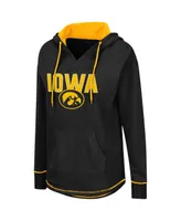 Women's Colosseum Black Iowa Hawkeyes Tunic Pullover Hoodie