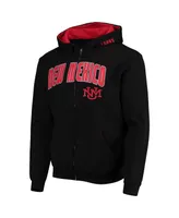 Men's Colosseum Black New Mexico Lobos Arch & Logo 3.0 Full-Zip Hoodie