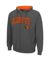 Men's Colosseum Charcoal Oregon State Beavers Arch & Logo 3.0 Full-Zip Hoodie