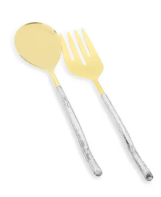 12" Serving Spoons, Set of 2 - Gold