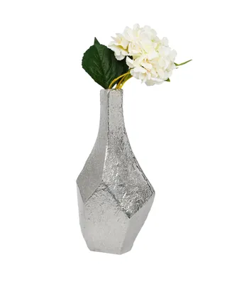 15" Raw Finish Dimensional Centerpiece Vase - Silver