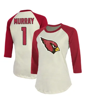 Women's Fanatics Kyler Murray Cream, Cardinal Arizona Cardinals Player Raglan Name and Number 3/4-Sleeve T-shirt