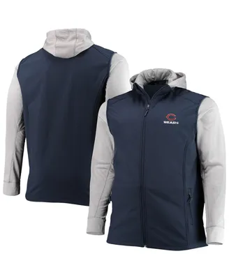 Men's Dunbrooke Navy and Gray Chicago Bears Big and Tall Alpha Full-Zip Hoodie Jacket