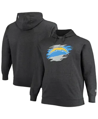 Men's New Era Charcoal Los Angeles Chargers Big and Tall Primary Logo Pullover Hoodie