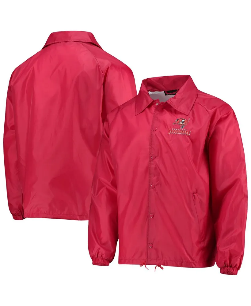 Men's Dunbrooke Red Tampa Bay Buccaneers Coaches Classic Raglan Full-Snap Windbreaker Jacket