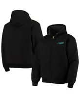 Men's Dunbrooke Black Carolina Panthers Dakota Cotton Canvas Hooded Jacket