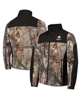 Men's Dunbrooke Realtree Camo and Black Pittsburgh Steelers Circle Hunter Softshell Full-Zip Jacket