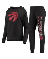 Women's Concepts Sport Black Toronto Raptors Hoodie and Pants Sleep Set